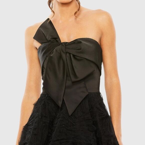 MAC DUGGAL 20584 Strapless Front Bow Knot Tulle Gown Dress - Picture 6 of 14